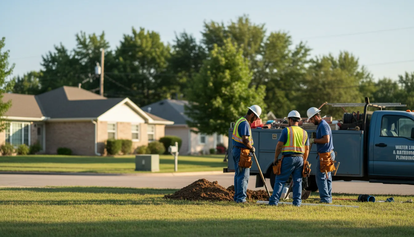 Residential water line and bathroom plumbing service in Mesa, AZ